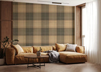 Winter Heritage - Tartan Checkerboard Plaid Block - Warm Earth Shade Wallpaper⁠