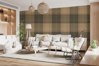 Winter Heritage - Tartan Checkerboard Plaid Block - Warm Earth Shade Wallpaper⁠