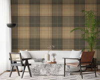 Winter Heritage - Tartan Checkerboard Plaid Block - Warm Earth Shade Wallpaper⁠