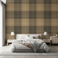 Winter Heritage - Tartan Checkerboard Plaid Block - Warm Earth Shade Wallpaper⁠