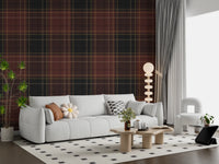 Winter Heritage - Tartan Checkerboard Plaid Block - Dark Moody Tone Wallpaper⁠
