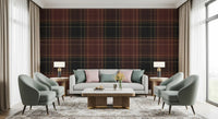 Winter Heritage - Tartan Checkerboard Plaid Block - Dark Moody Tone Wallpaper⁠