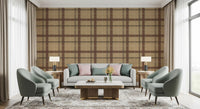 Winter Heritage - Windowpane Tartan Plaid Check - Warm Earth Shade Wallpaper⁠