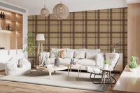 Winter Heritage - Windowpane Tartan Plaid Check - Warm Earth Shade Wallpaper⁠