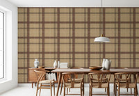 Winter Heritage - Windowpane Tartan Plaid Check - Warm Earth Shade Wallpaper⁠
