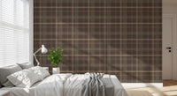 Winter Heritage - Windowpane Tartan Plaid Check - Soft Taupe Blend Wallpaper⁠