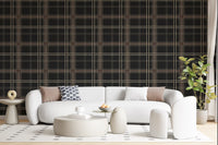 Winter Heritage - Windowpane Tartan Plaid Check - Bold High Contrast Wallpaper⁠
