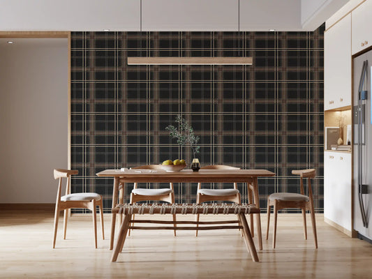 Winter Heritage - Windowpane Tartan Plaid Check - Bold High Contrast Wallpaper⁠