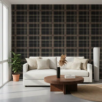 Winter Heritage - Windowpane Tartan Plaid Check - Bold High Contrast Wallpaper⁠