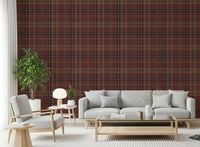 Winter Heritage - Windowpane Tartan Plaid Check - Dark Moody Tone Wallpaper⁠