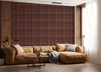 Winter Heritage - Windowpane Tartan Plaid Check - Dark Moody Tone Wallpaper⁠