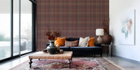 Winter Heritage - Windowpane Tartan Plaid Check - Dark Moody Tone Wallpaper⁠