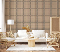 Winter Heritage - Windowpane Tartan Plaid Check - Crisp Indigo Tint Wallpaper⁠
