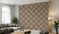 Winter Heritage - Tartan Trellis Plaid Grid - Deep Bold Shade Wallpaper⁠