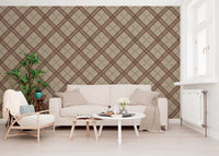Winter Heritage - Tartan Trellis Plaid Grid - Deep Bold Shade Wallpaper⁠