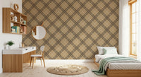 Winter Heritage - Tartan Trellis Plaid Grid - Rich Warm Tones Wallpaper⁠