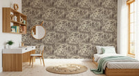 Etched Wildlife Meadow and Retriever Pattern Wallpaper⁠