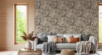 Etched Wildlife Meadow and Retriever Pattern Wallpaper⁠
