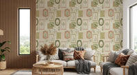 Rustic Garden Geometric Collage Wallpaper⁠