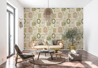 Rustic Garden Geometric Collage Wallpaper⁠