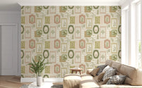 Rustic Garden Geometric Collage Wallpaper⁠