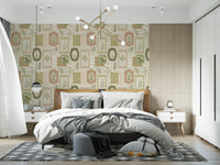 Rustic Garden Geometric Collage Wallpaper⁠