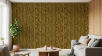 Ochre Abstract Wood Grain Waves Wallpaper⁠