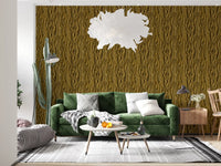 Ochre Abstract Wood Grain Waves Wallpaper⁠