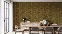 Ochre Abstract Wood Grain Waves Wallpaper⁠