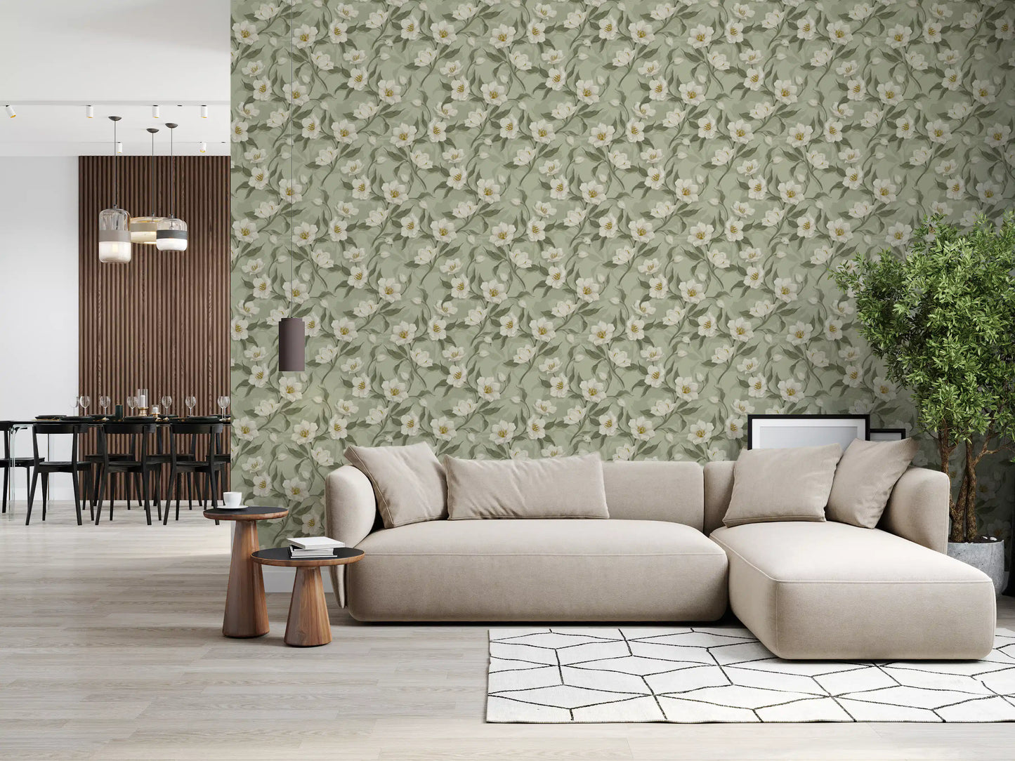 Cottage Chique - sage Wallpaper⁠