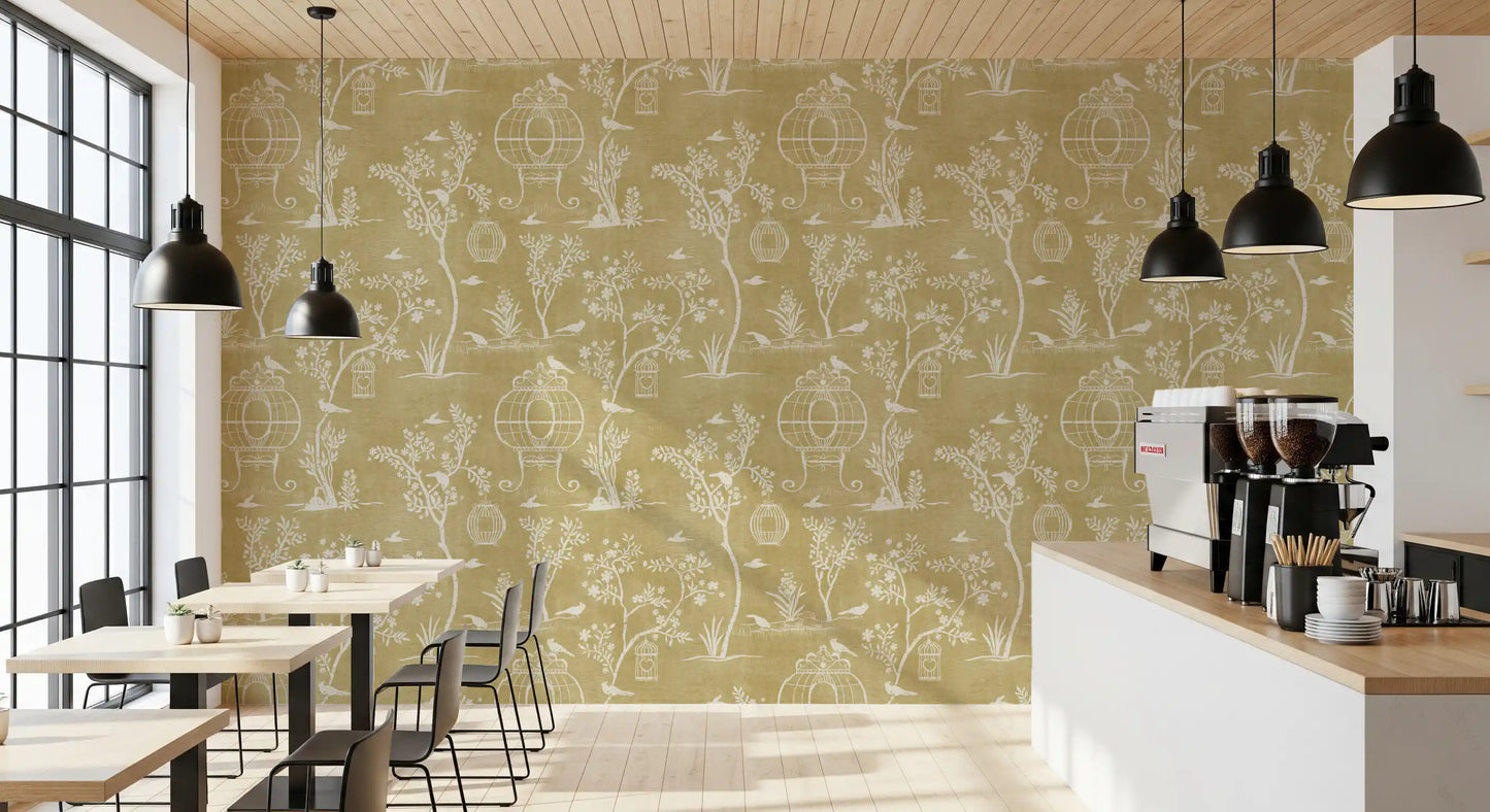 Chinoiserie Garden Birdcage  Wallpaper⁠