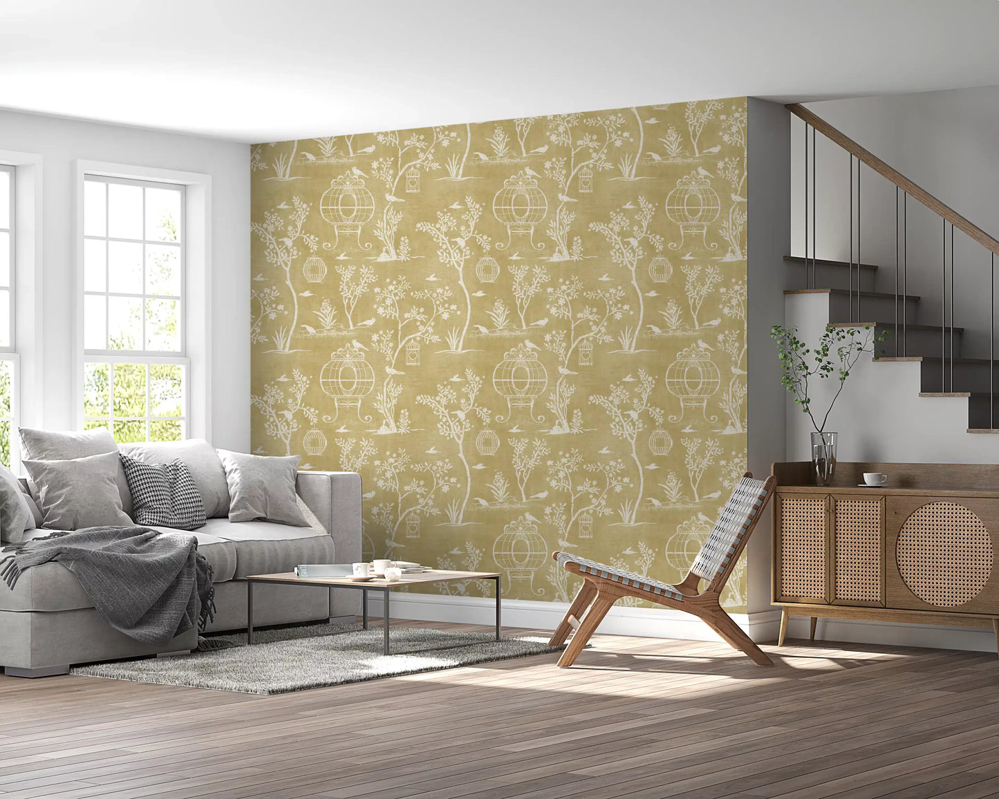 Chinoiserie Garden Birdcage  Wallpaper⁠