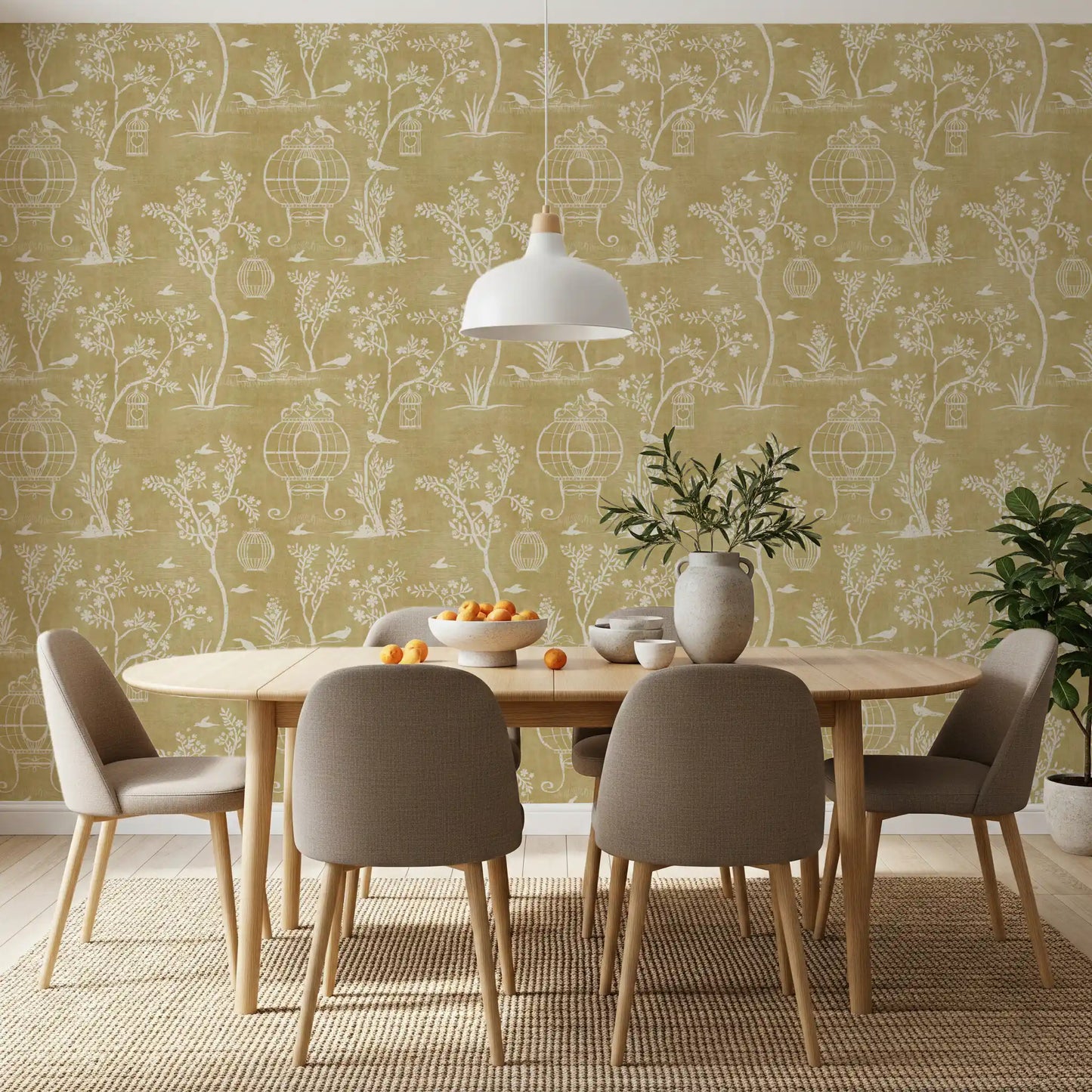 Chinoiserie Garden Birdcage  Wallpaper⁠