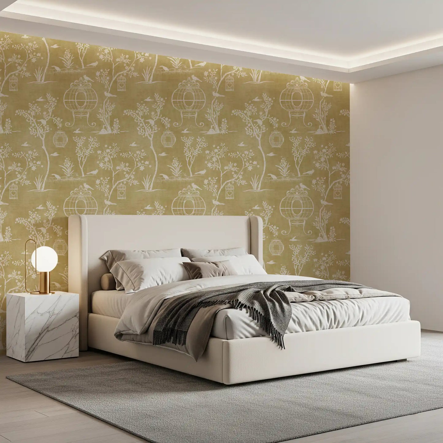 Chinoiserie Garden Birdcage  Wallpaper⁠