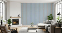 Heritager Ticking Stripes - Vintage French Blue & Blush Pink Linen Texture Wallpaper⁠