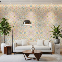 Pastel Mediterranean Garden Tile Wallpaper⁠