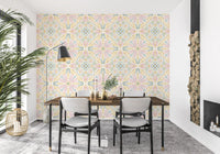Pastel Mediterranean Garden Tile Wallpaper⁠