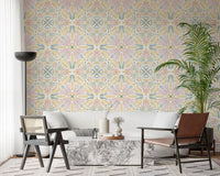 Pastel Mediterranean Garden Tile Wallpaper⁠