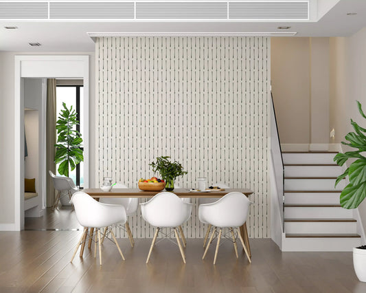 Modern Linear Spaced Strokes Pattern Wallpaper⁠