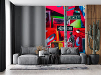 Neon Manhattan Intersection Wall Mural