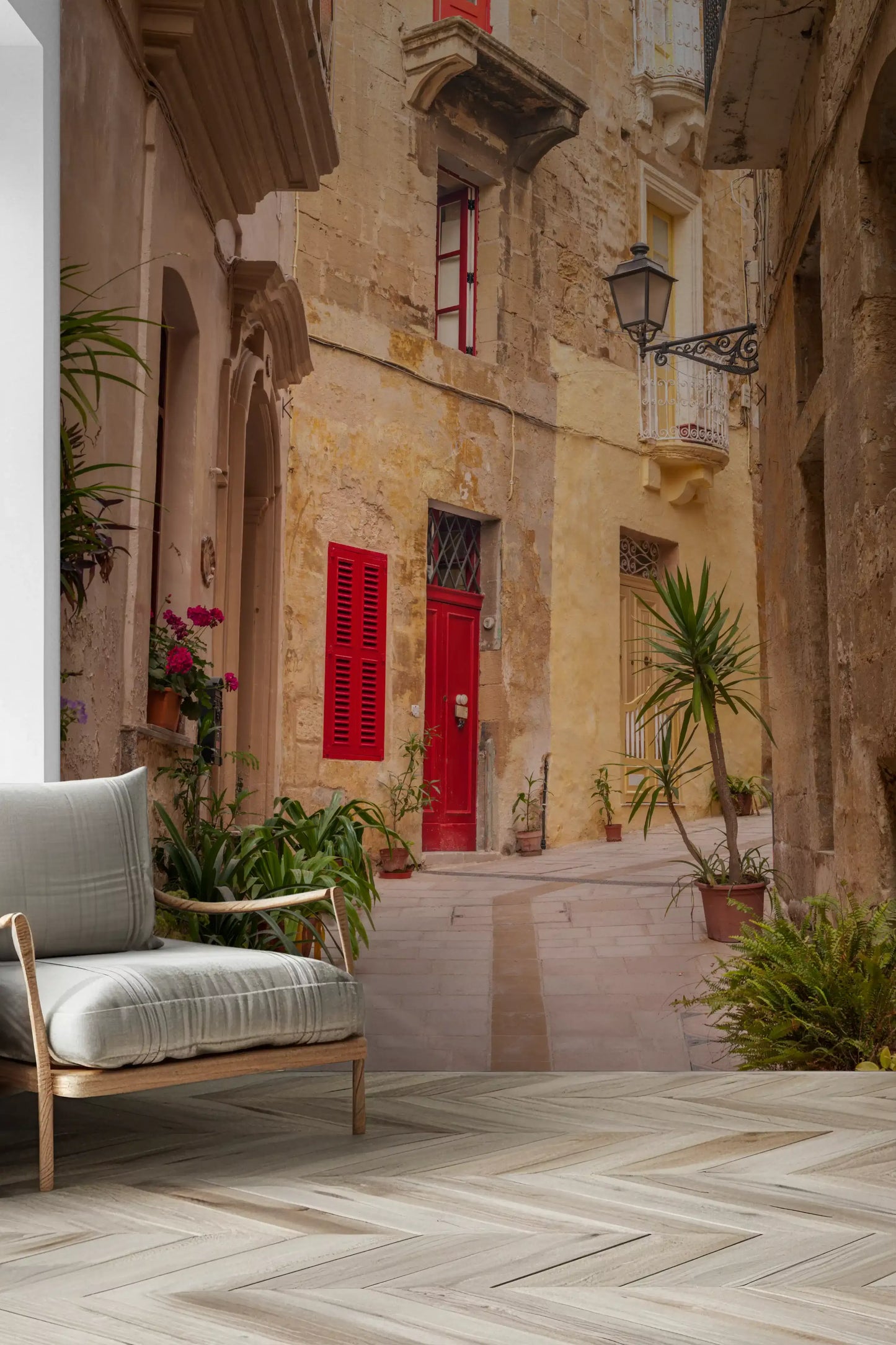 Rustic European Stone Streetscape Wall Mural