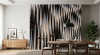 Abstract Geometric Steel Curves Wall Mural