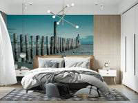 Minimalist Maritime Beach Scenery Wall Mural