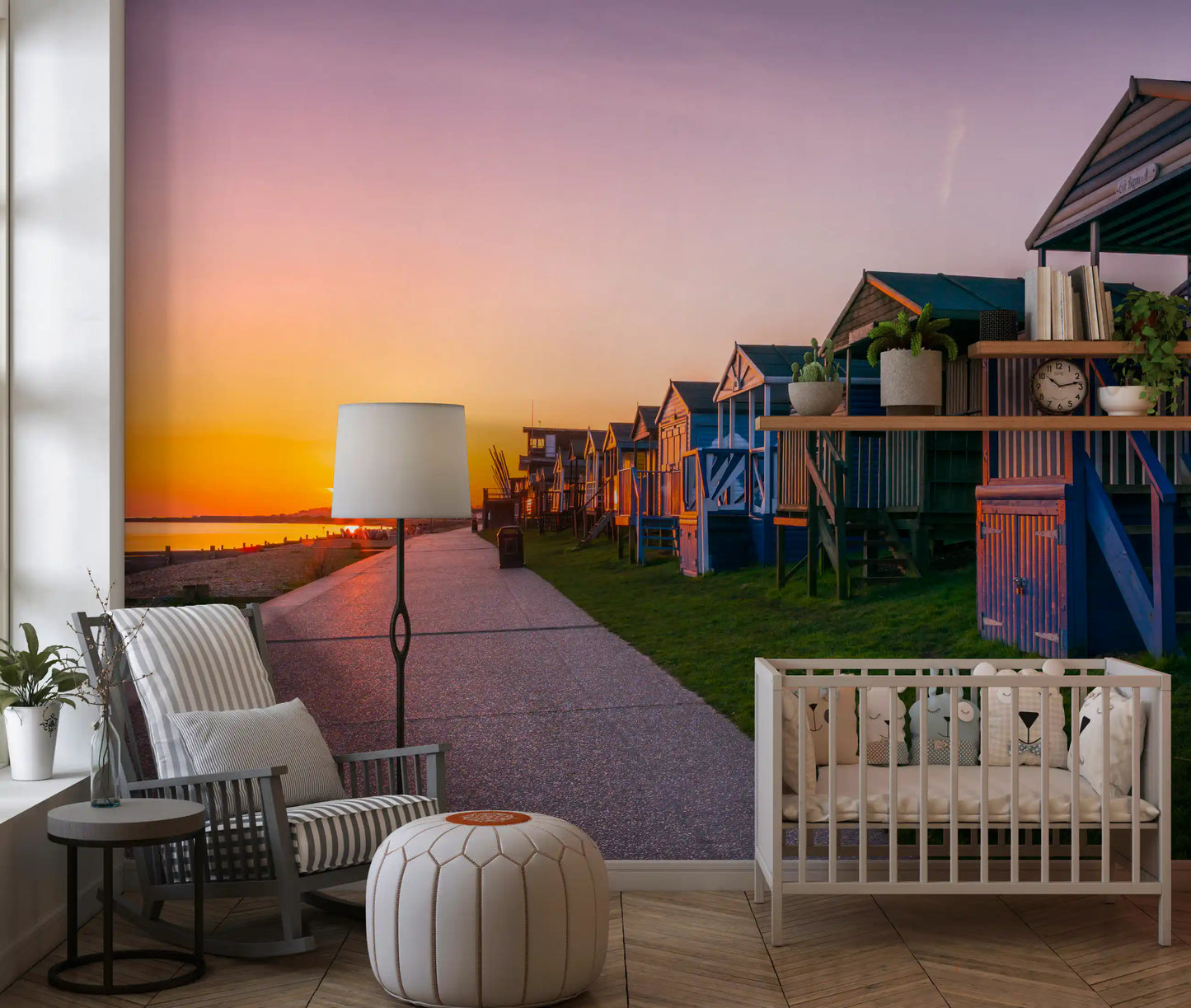 Golden Hour Promenade Wall Mural