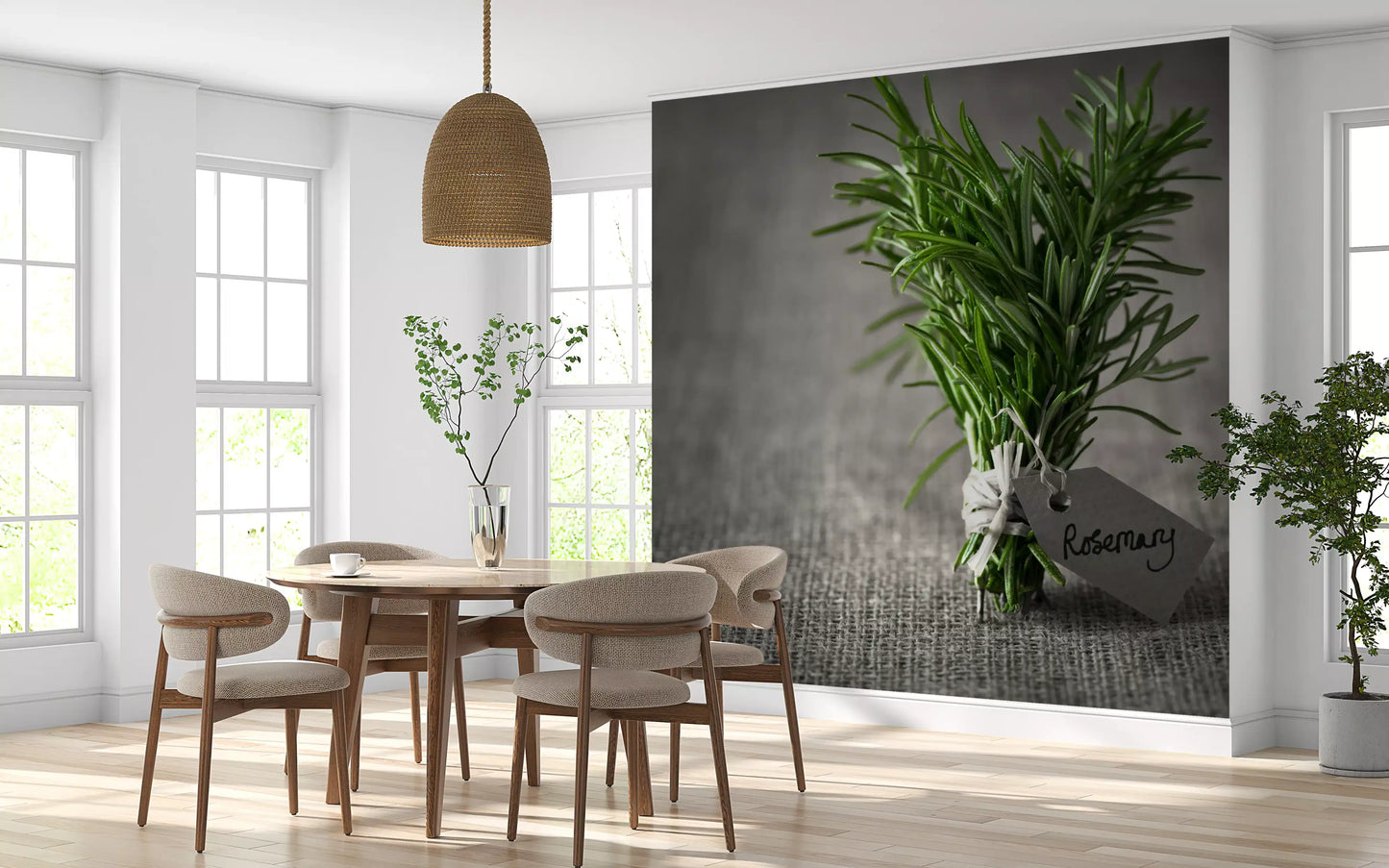 Rustic Herb Bundle Still Life Wall Mural