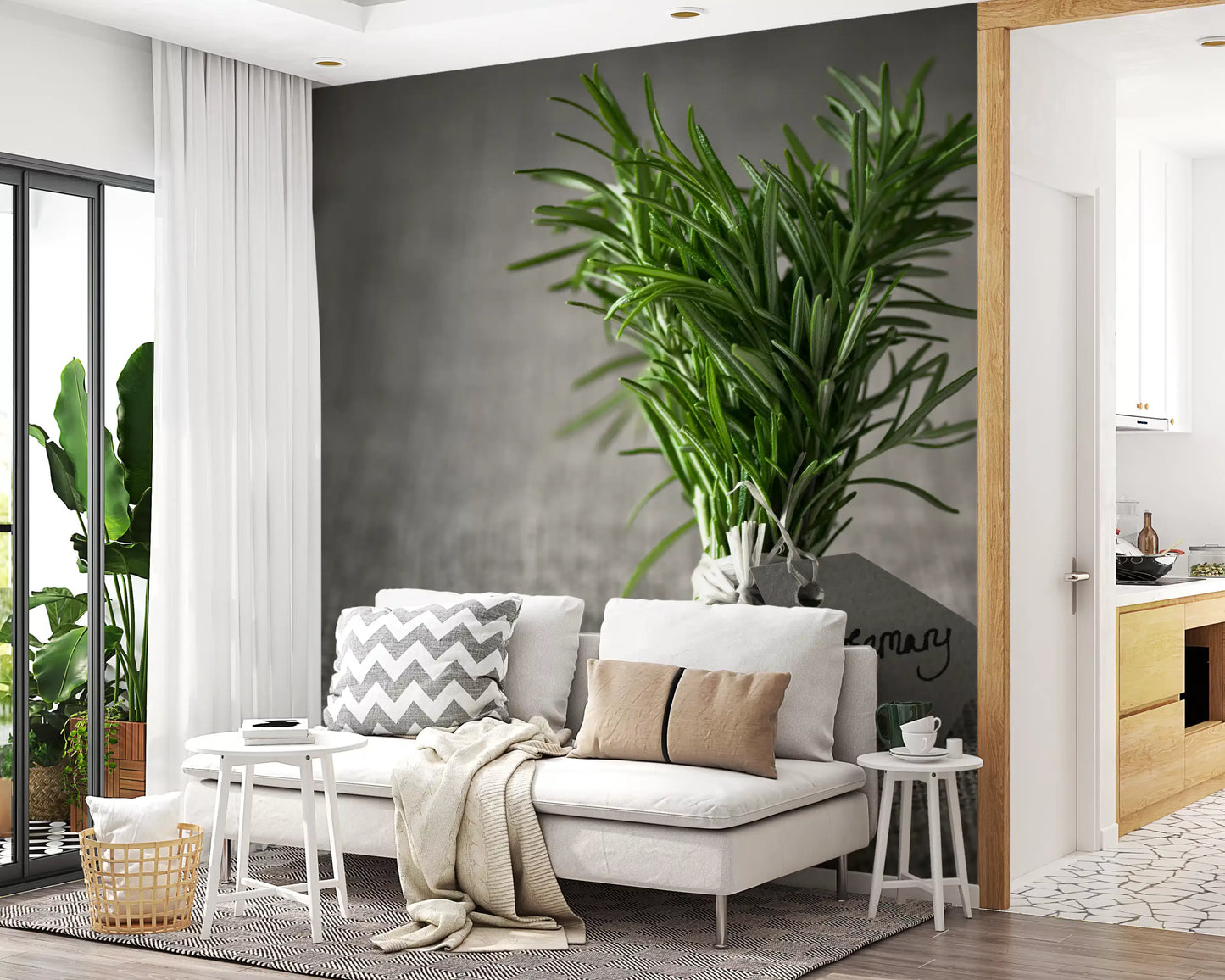 Rustic Herb Bundle Still Life Wall Mural