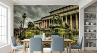 Historic Stone Guardians Cityscape Wall Mural
