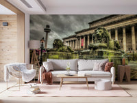 Historic Stone Guardians Cityscape Wall Mural