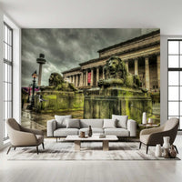 Historic Stone Guardians Cityscape Wall Mural
