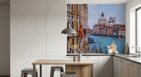 Historic Italian Waterway Scene Wall Mural